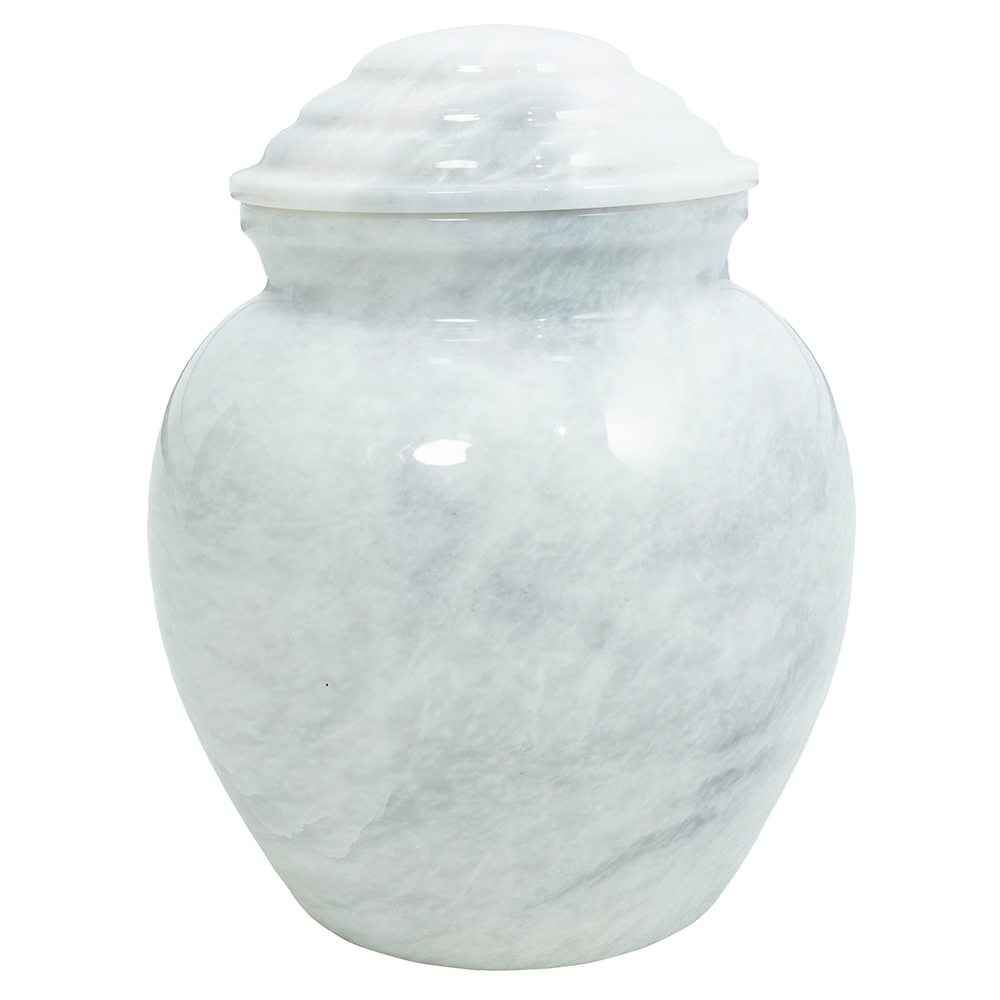 Ziarat White Marble Urn – Luminous Serenity Memorial Tribute